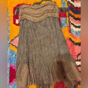 Vintage America Asymmetrical Brown Skirt